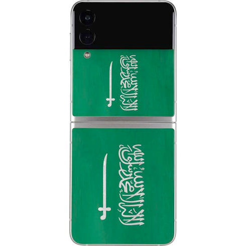 Saudi Arabia Flag Distressed Galaxy Z Flip3 5G Skin
