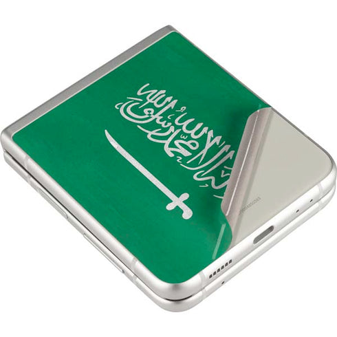 Saudi Arabia Flag Distressed Galaxy Z Flip3 5G Skin
