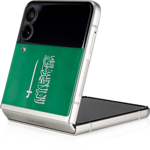 Saudi Arabia Flag Distressed Galaxy Z Flip4 5G Skin