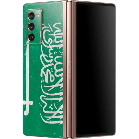 Saudi Arabia Flag Distressed Galaxy Z Fold2 5G Skin