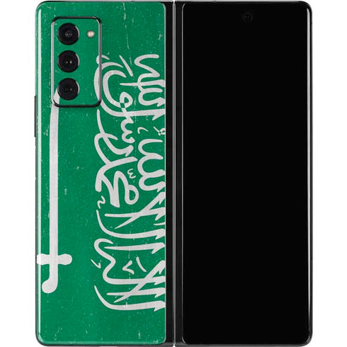Saudi Arabia Flag Distressed Galaxy Z Fold2 5G Skin