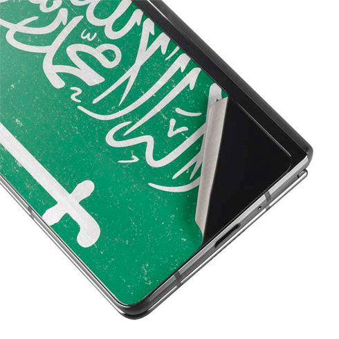 Saudi Arabia Flag Distressed Galaxy Z Fold2 5G Skin