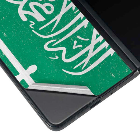 Saudi Arabia Flag Distressed Galaxy Z Fold3 5G Skin