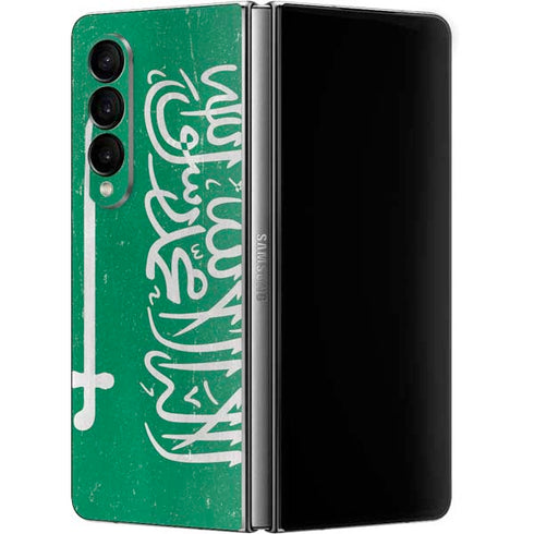 Saudi Arabia Flag Distressed Galaxy Z Fold4 5G Skin