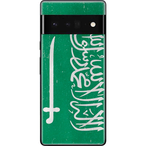 Saudi Arabia Flag Distressed Google Pixel 6 Pro Skin