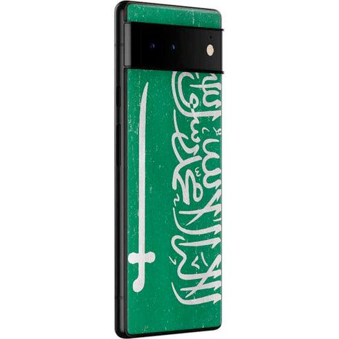 Saudi Arabia Flag Distressed Google Pixel 6 Pro Skin