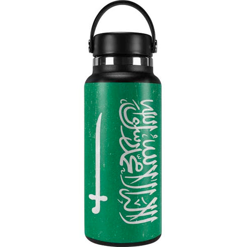 Saudi Arabia Flag Distressed Hydro Flask 32oz Wide Mouth Skin