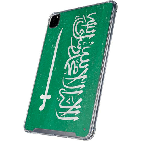 Saudi Arabia Flag Distressed iPad Pro 12.9in (2020) Clear Case