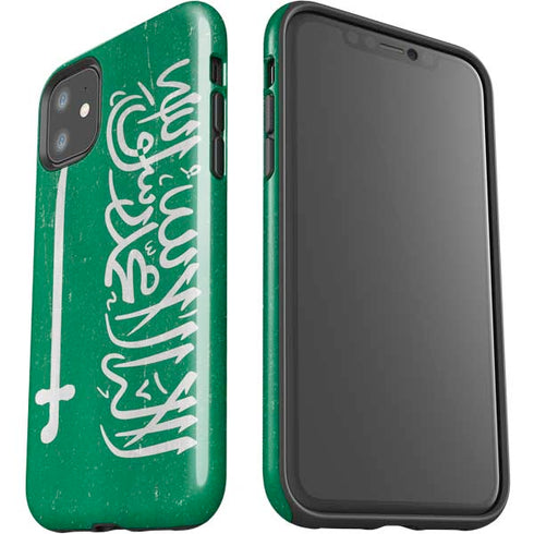Saudi Arabia Flag Distressed iPhone 11 Impact Case