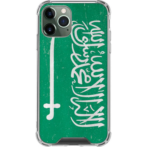 Saudi Arabia Flag Distressed iPhone 11 Pro Max Clear Case
