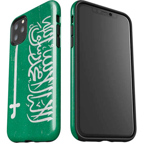 Saudi Arabia Flag Distressed iPhone 11 Pro Max Impact Case