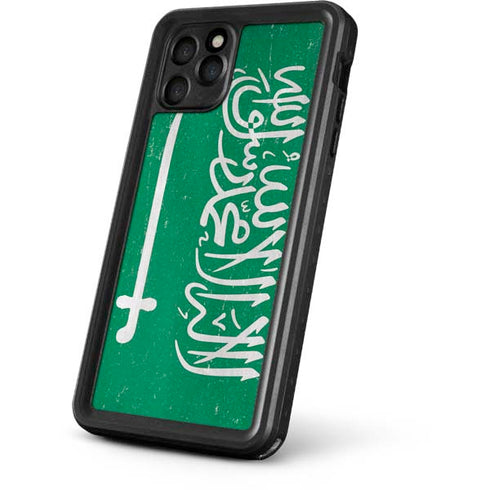 Saudi Arabia Flag Distressed iPhone 11 Pro Waterproof Case