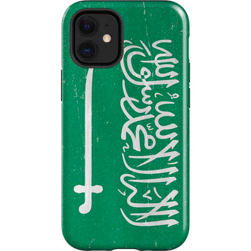 Saudi Arabia Flag Distressed iPhone 12 Mini Impact Case