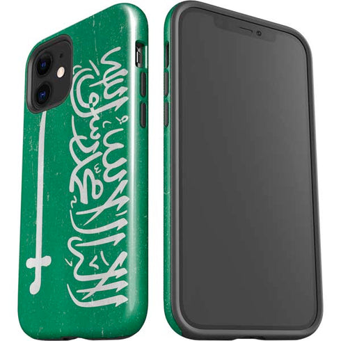 Saudi Arabia Flag Distressed iPhone 12 Mini Impact Case