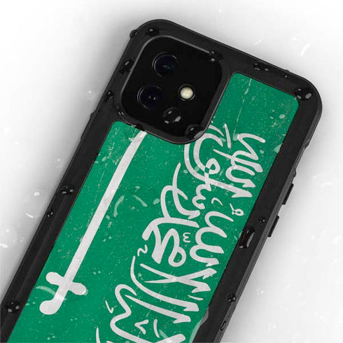 Saudi Arabia Flag Distressed iPhone 12 Mini Waterproof Case