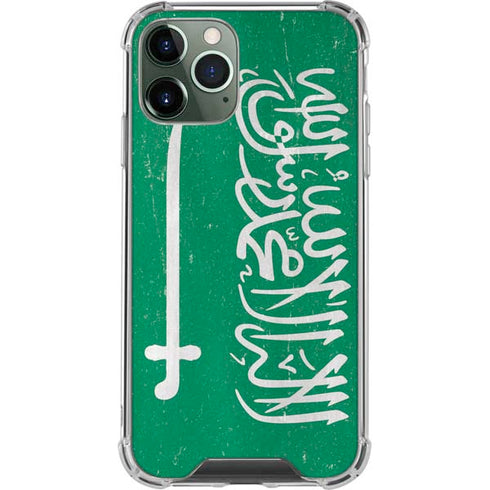 Saudi Arabia Flag Distressed iPhone 12 Pro Clear Case