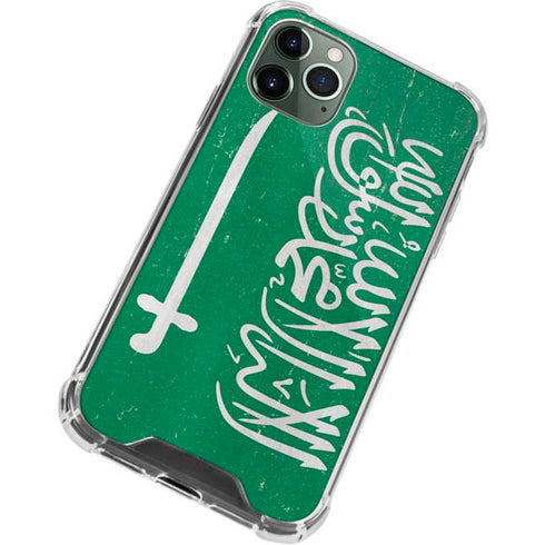 Saudi Arabia Flag Distressed iPhone 12 Pro Clear Case
