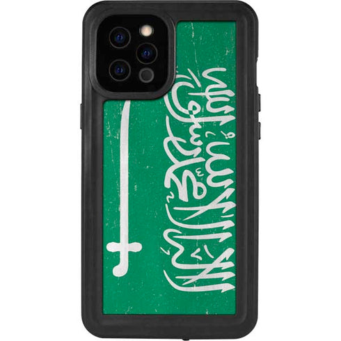 Saudi Arabia Flag Distressed iPhone 12 Pro Max Waterproof Case