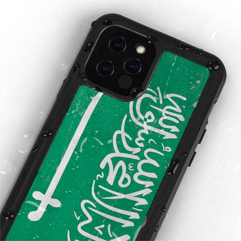 Saudi Arabia Flag Distressed iPhone 12 Pro Max Waterproof Case