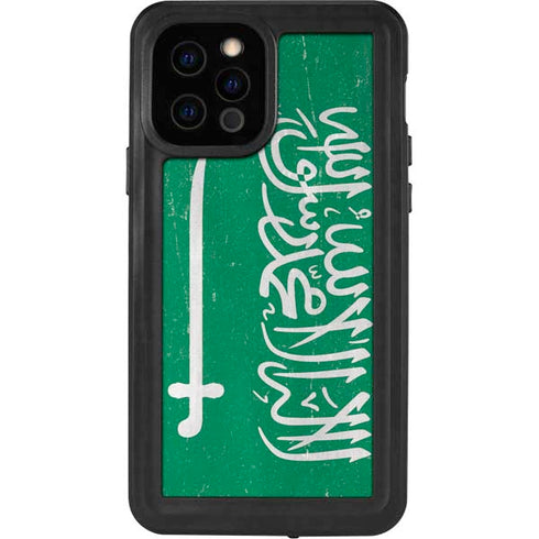Saudi Arabia Flag Distressed iPhone 12 Pro Waterproof Case