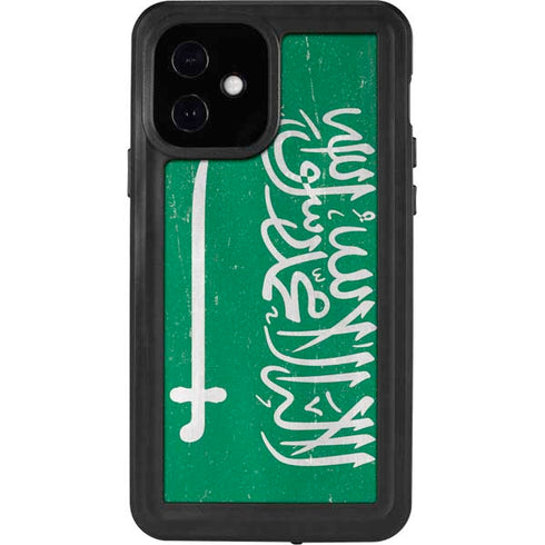 Saudi Arabia Flag Distressed iPhone 12 Waterproof Case