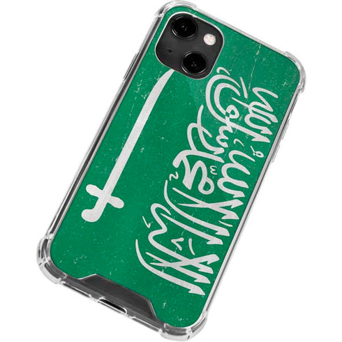 Saudi Arabia Flag Distressed iPhone 13 Clear Case
