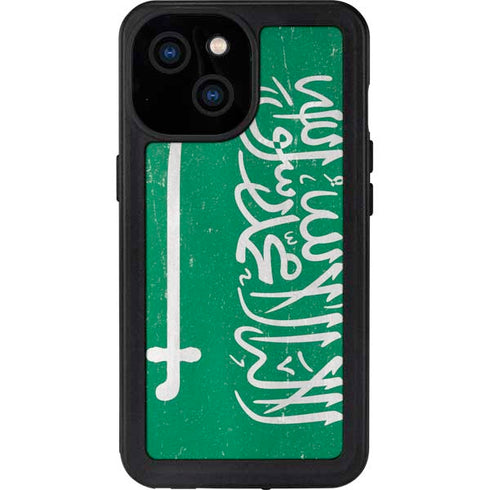 Saudi Arabia Flag Distressed iPhone 13 Mini Waterproof Case
