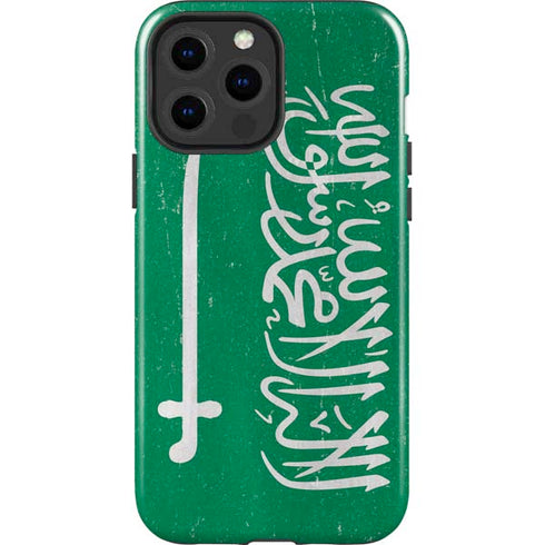 Saudi Arabia Flag Distressed iPhone 13 Pro Max Impact Case