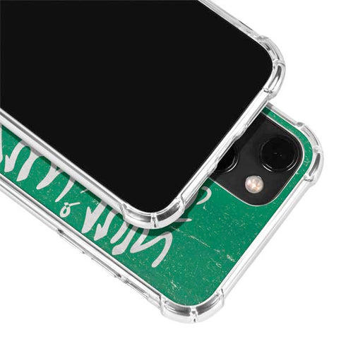 Saudi Arabia Flag Distressed iPhone 14 Plus Clear Case