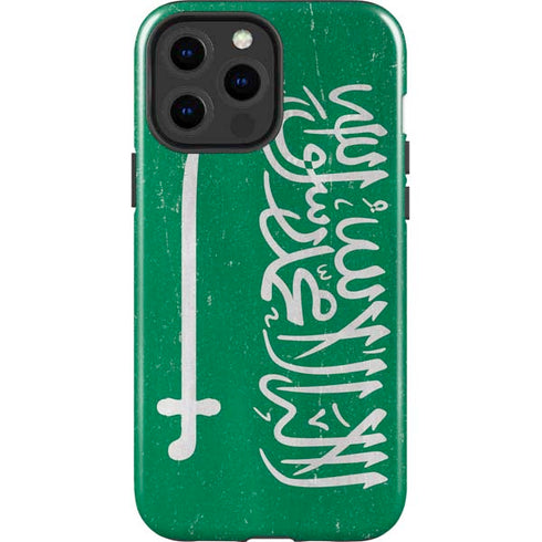 Saudi Arabia Flag Distressed iPhone 14 Pro Max Impact Case