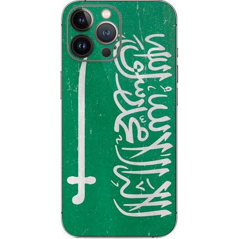 Saudi Arabia Flag Distressed iPhone 14 Pro Max Skin