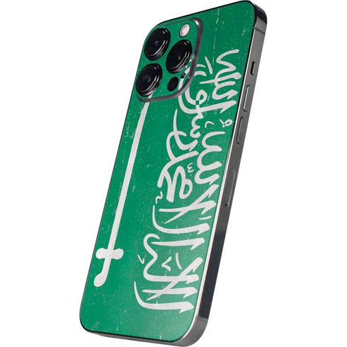 Saudi Arabia Flag Distressed iPhone 15 Pro Skin
