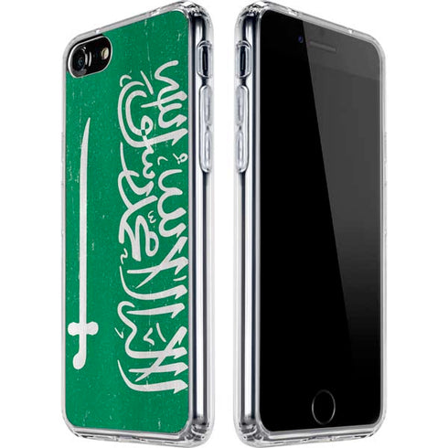 Saudi Arabia Flag Distressed iPhone SE (2nd & 3rd Gen) Clear Case