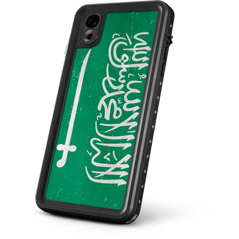 Saudi Arabia Flag Distressed iPhone XR Waterproof Case