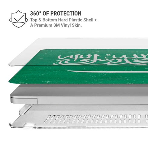Saudi Arabia Flag Distressed MacBook Pro 16in (2019-20) Case plus Skin