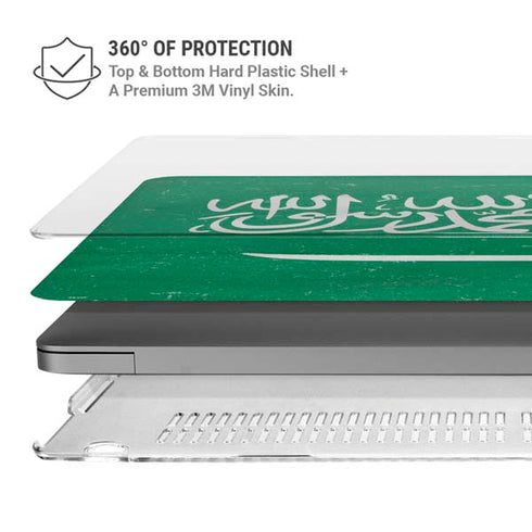 Saudi Arabia Flag Distressed MacBook Pro 16in (2021-25) Case plus Skin