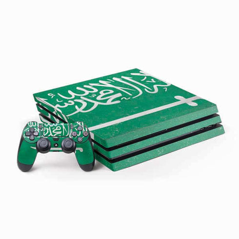 Saudi Arabia Flag Distressed PS4 Pro Bundle Skin