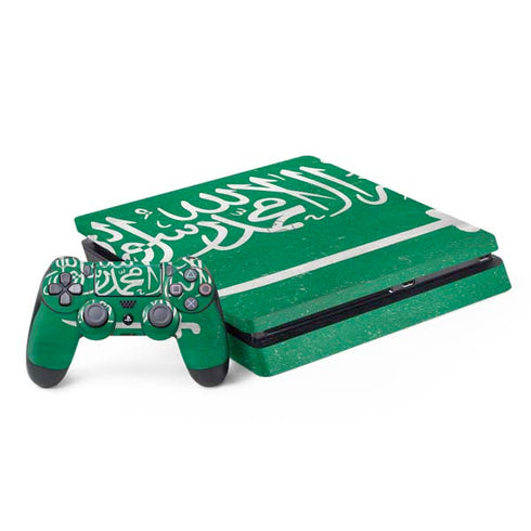 Saudi Arabia Flag Distressed PS4 Slim Bundle Skin