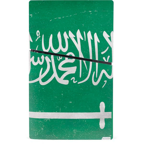 Saudi Arabia Flag Distressed PS5 Slim Digital Edition Bundle Skin