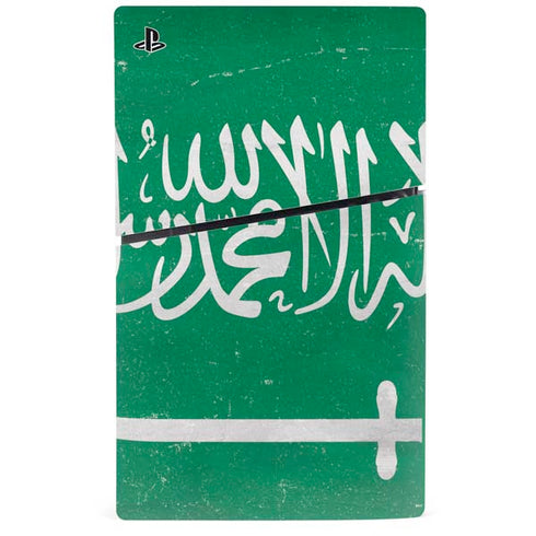 Saudi Arabia Flag Distressed PS5 Slim Digital Edition Console Skin