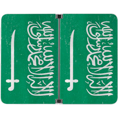 Saudi Arabia Flag Distressed Surface Duo Skin