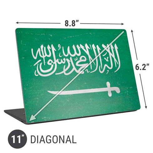 Saudi Arabia Flag Distressed Universal Laptop 11in (8.8 x 6.2in) Skin