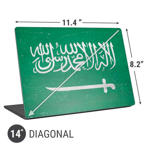 Saudi Arabia Flag Distressed Universal Laptop 14in (11.4 x 8.2in) Skin