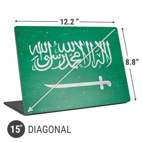 Saudi Arabia Flag Distressed Universal Laptop 15in (12.2 x 8.8in) Skin