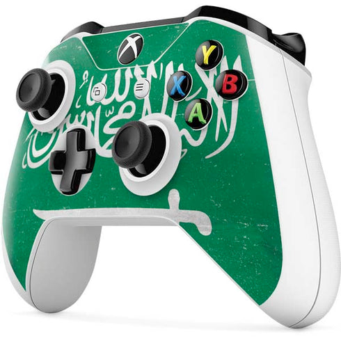 Saudi Arabia Flag Distressed Xbox One S All-Digital Edition Bundle Skin