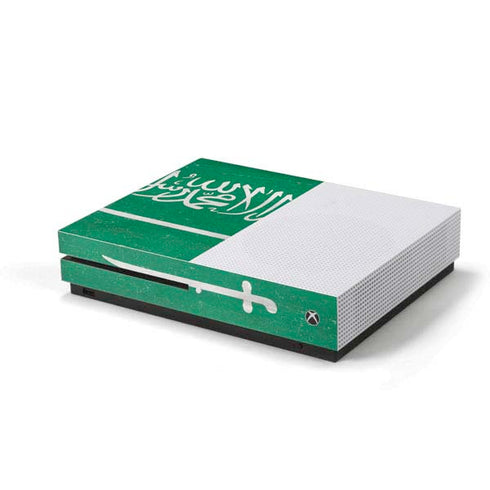 Saudi Arabia Flag Distressed Xbox One S Console Skin