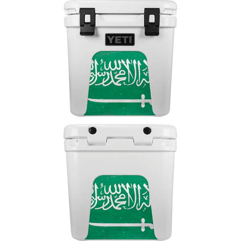Saudi Arabia Flag Distressed YETI Roadie 24 Hard Cooler Skin