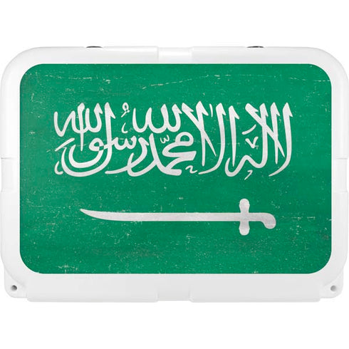 Saudi Arabia Flag Distressed YETI Tundra 35 Hard Cooler Skin