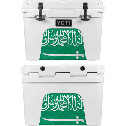Saudi Arabia Flag Distressed YETI Tundra 35 Hard Cooler Skin