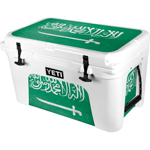 Saudi Arabia Flag Distressed YETI Tundra 45 Hard Cooler Skin
